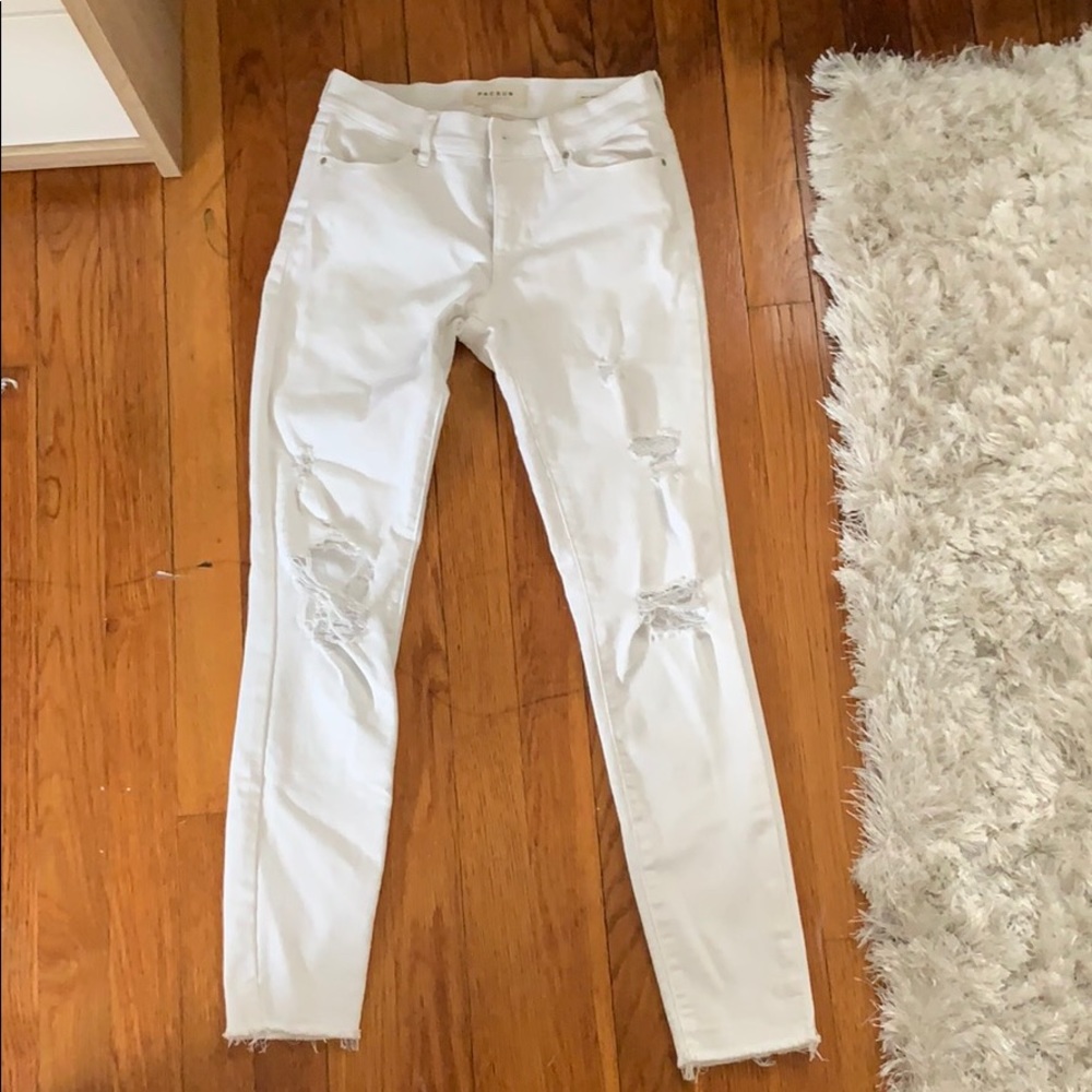 White ripped skinny jeans